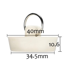 Leliafleury 6Pcs White Drain Stoppers Rubber Sink Plug Replacement Bath Plugs with Hanging Ring for Bathtub Bathroom Kitchen, 1-3/8 Inch