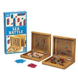 Sea Battle - A Wooden take on The Traditional 2 Play Board Game, Sink Your Opponents Ships