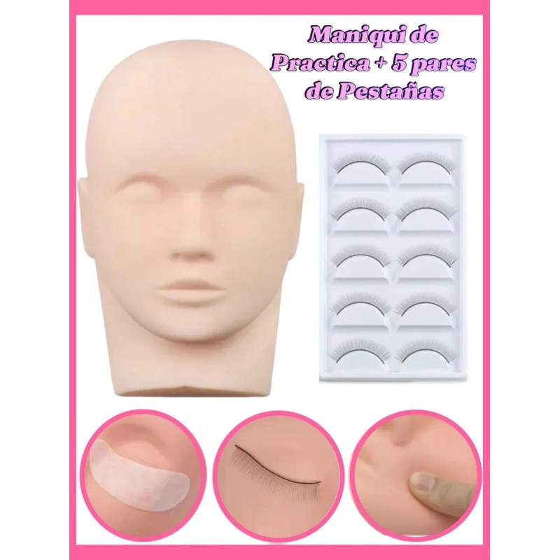 Maniquí Cabeza +pestañas Práctica,extensiones Pestañas Piel
