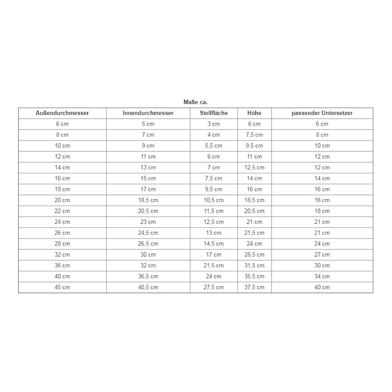 Blumentopf Stand.22 cm ws weiß