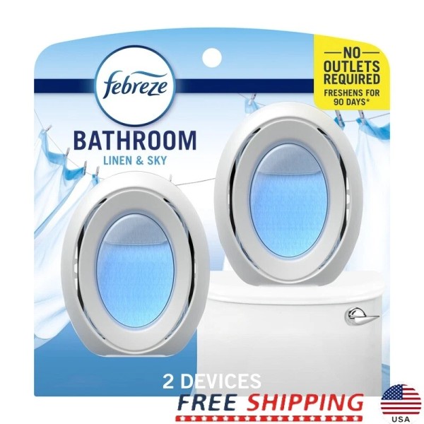 Unbranded Bathroom Air Freshener Odor Eliminator Linen Sky 2 Count