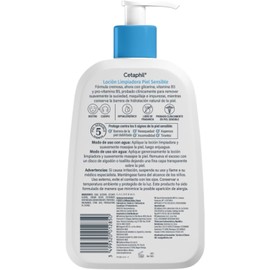 Cetaphil Loción Limpiadora Facial Corporal Piel Sensible y Seca 473 ml Limpia e hidrata hasta 48 h, remueve maquillaje e impurezas, preserva humectación con niacinamida B3, pantenol y glicerina.
