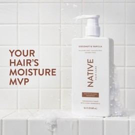 Native Coconut & Vanilla Shampoo and Conditioner Contain Naturally Derived Ingredients | All Hair Types, Color & Treated, Fine to Dry Damaged, Sulfate & Dye Free - 2-Pack