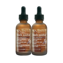 Via Natural Via Premium Elixir - Aceite De Ricino Negro (Paquete De 2)