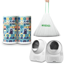 AMOGOGOPET 50 Count Litter Box Bags Compatible with CATLINK Automatic Cat Litter Box Young and Luxury Pro, Self Cleaning Litter Box Trash bags, Replacement Liners Tash Bags with Drawstring