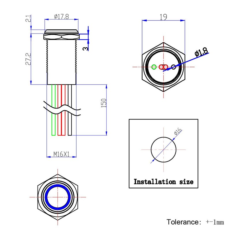 Ulincos Touch Switch UT16F1 Segmented Dimming Switch DC 6V to