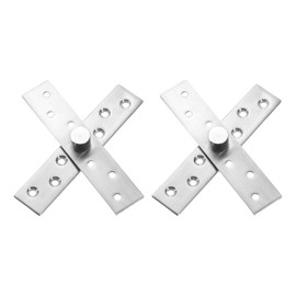 sourcing map 2Pcs 360 Degree Rotating Pivot Hinges, 150 x 29mm Stainless Steel Centre Shaft Concealed Hidden Hinge for Home Kitchen Swinging Cabinet Doors, Silver