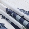 D DS CURTAIN Lighthouse Farmhouse Blue Sea Sailing White Printed