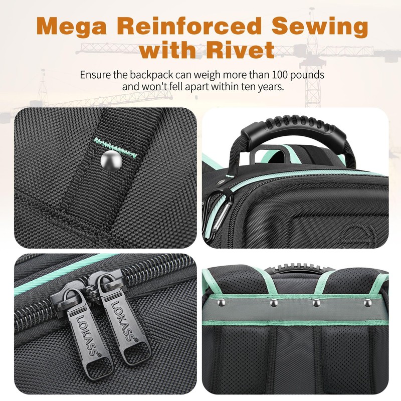 Tool Backpack Bag, Durable Electrician Backpack Tool Bag for HVAC