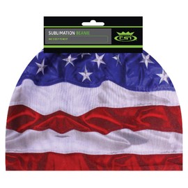 US USA Stars and Stripes American Flag HD Sublimation Beanie Cap Stocking Hat Military