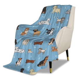 UGTEWXU Kids Cute Dogs Puppies Print Cartoon Throw Blanket for Boys and Girls 60"X50" Blanket with Dogs on It Suitable for All Season 3