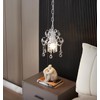Mini Style Crystal Chandelier Pendant Light White,1-Light