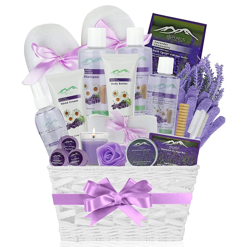 Canastas de regalo para spa de manzanilla y lavanda Kit