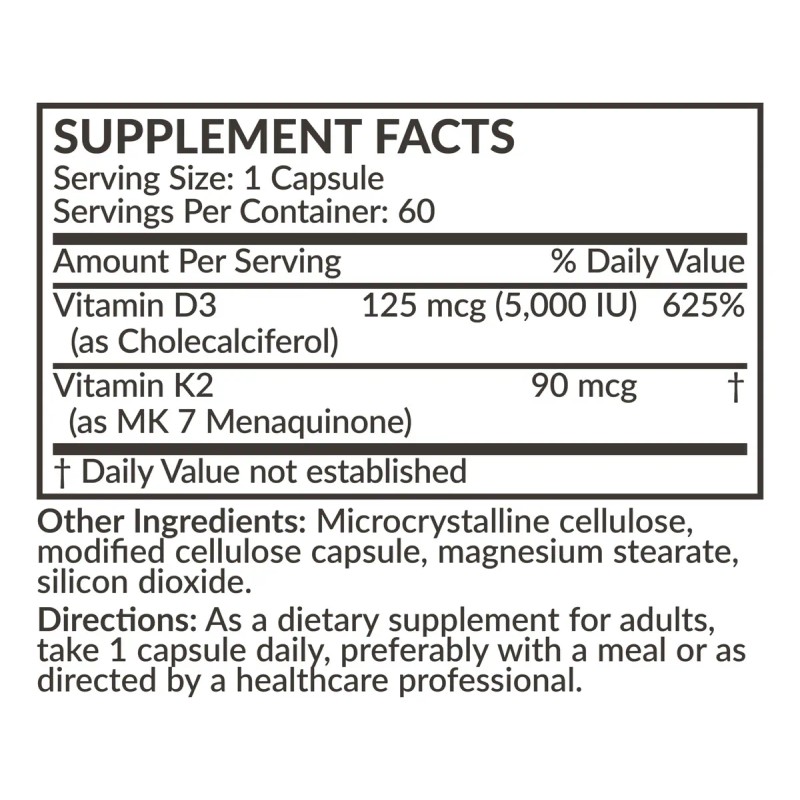 Futurebiotics Vitamina K2 Mk7 D3 5000 Iu 60 Cpsulas