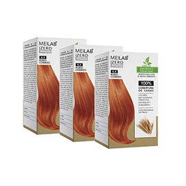MEILAB Permanent Hair Colour without Ammonia - Pack of 3 - Copper Light Blonde Hair Dye #8-4