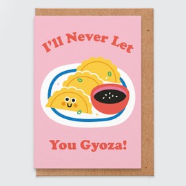 Studio Boketto - I'll Never Let You Gyoza Love Card - Anniversary Card Or Valentine's Card