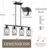 Osimir 4-Light Kitchen Island Lighting, Modern Black Dining Room Light