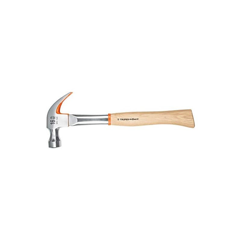 Truper Expert MO-16X, Martillo profesional, pulido espejo, uña curva, 16