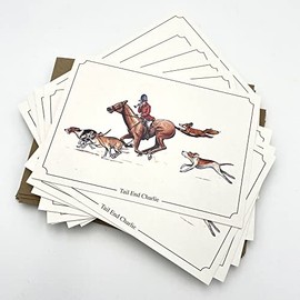Bryn Parry 10 Notecards with envelopes. Tail End Charlie A great horse, equestrian or hunting gift. Perfect for Thank you letters, invites etc