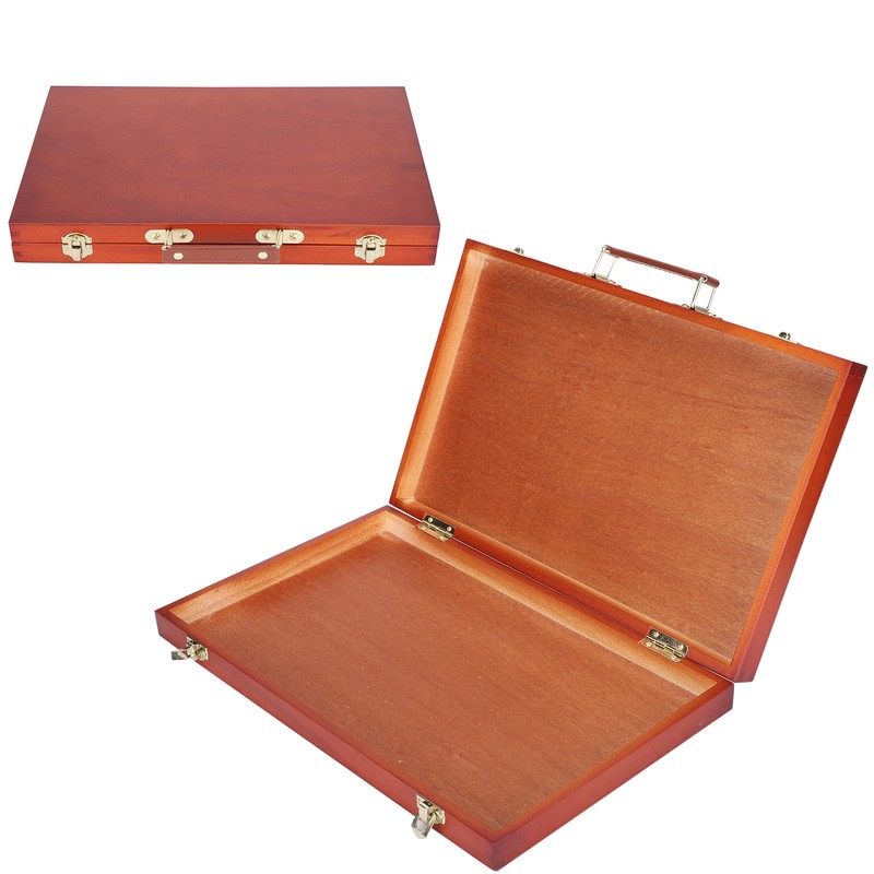 Retro Wooden Painting Tool Storage Box Portable Drawing Oil Painting