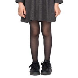 looksy Tonia 3-pack Italian Girls Black Tights 20 DEN Lightweight Sheer Plain Footed Pantyhose Ballet Dance School Stockings, 3 pairs, Nero 7/8 years