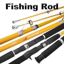 Slow Jigging Rod, 2pcs, 30-50lbs Power, 5'4''/6'0''/7'0'' Length, 6 Guides, 3.6mm Top Diameter, 16mm Hand Diameter, Stout Glass Fiber Blank (H/Yellow/Spinning, 2.1cm/7’0’’)