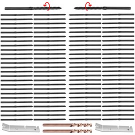 CKE 100 Pack Black T316 Stainless Steel Left&Right Handed Thread Swage Lag Screws for Wood Post 1/8" Black Cable Deck Railing Stair Railing Hardware Kit Swage Lag Screws Right&Left DIY Baluster, BCR35