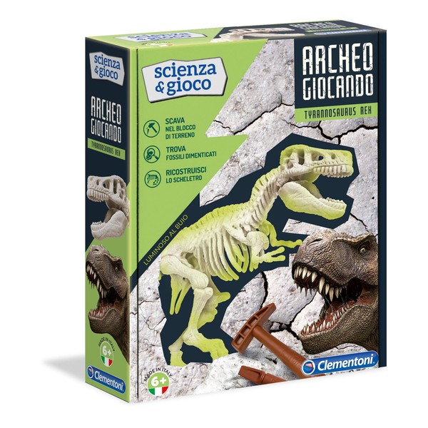 Clementoni Archeogiocando-T-Rex Bright in the Dark, Multi-Colour, 19165