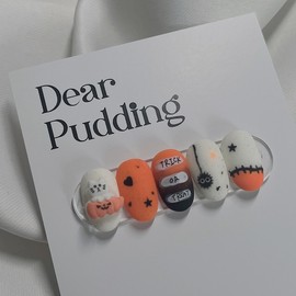 [Handmade Nail Tips] Trick All Treat Nail Tips - Long Oval / [수제네일팁] 트릭올트릿 네일팁 - 롱오벌