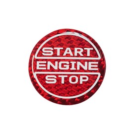 BLAKAYA Compatible with Engine Start Stop Button Sticker Carbon Fiber Key Lgnition Cover Interior Button Trim for Ford Mustang 2024 2025 (Red)