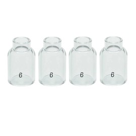 RIVERWELD TIG Quartz Nozzle Clear Glass Cup 53N60 6# 3/8" 9.5mm 53NQ60-6# for SR WP 9 17 18 20 25 26 TIG Welding Torches Pack of 4