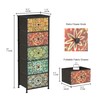 GiftGo Retro Dresser with Fabric Drawers Boho Mandala Flower Chest
