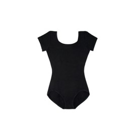 Capezio Girls' Big Classic Short Sleeve Leotard, Black, X-Large