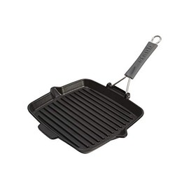 Staub Cast Iron 9.5" Square Folding Grill - Matte Black, Made in France