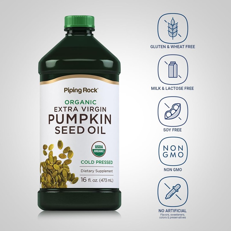 Piping Rock Pumpkin Seed Oil Organic Cold Pressed | 16