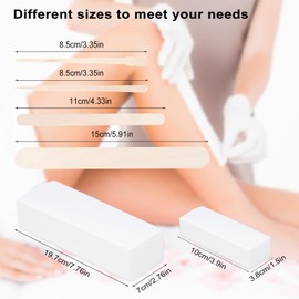 600Pcs Wax Sticks Strips Kit, 300 Wooden Wax Applicator Sticks Small Medium Large Wax Spatulas and 300 Non-Woven Paper Wax Strip for Face Body Eyebrow Hair Removal, Women Men (2)
