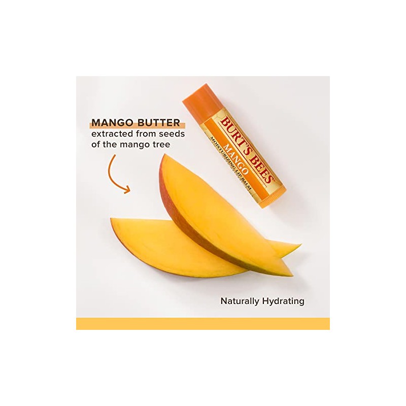 Burt 's Bees Bálsamo de labios hidratante, mango 0.15 onzas.