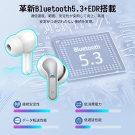 Wireless Earphones, 2024 Newest Bluetooth Earphones, ENC Noise Cancelling, Dual Microphone, Bluetooth 5.3, Hi-Fi Type-C Charging, IPX7 Waterproof, Touch Control, Supports Single Ear/Binaural,