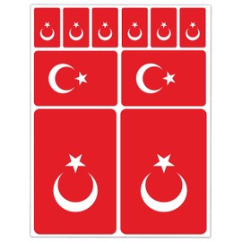 SkinoEu 10 x Vinyl Car Stickers Turkey Turkish Flag Car Motorcycle Bicycle Scooter Window D 19