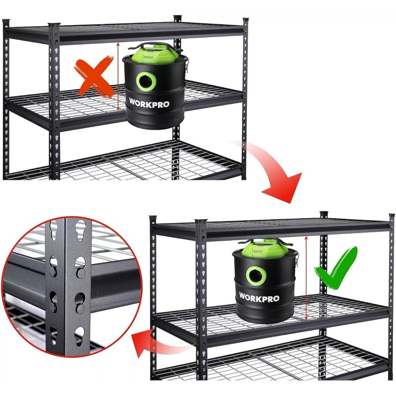 WORKPRO Metal Storage Shelving Unit Heavy Duty Storage Rack Multi-Size