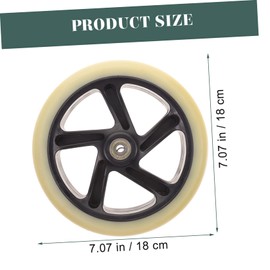 BESPORTBLE 180mm High Elasticity PU Scooter Wheels Replacement Wheels Bearings Anti-slip Quiet for Stunt Scooters Skateboards Wheelchair