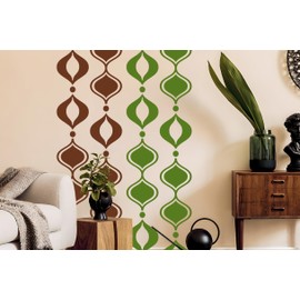 Mid-Century Modern Ogee Retro 70s Wall Decals - 80"H x 22"W - Retro 70s Decor,