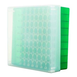 neoLab Line NeoBox 81 Plus Polypropylene Cryobox with Transparent Lid, Green/Transparent, 133 mm x 133 mm x 53 mm