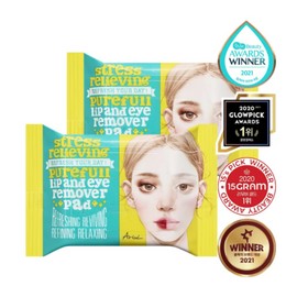 Arial Stress Relieving Lip & Eye Remover Pad Double Plan (30 sheets + 30 sheets) / 아리얼 스트레스 릴리빙 립앤아이 리무버 패드 더블기획 (30매+30매)
