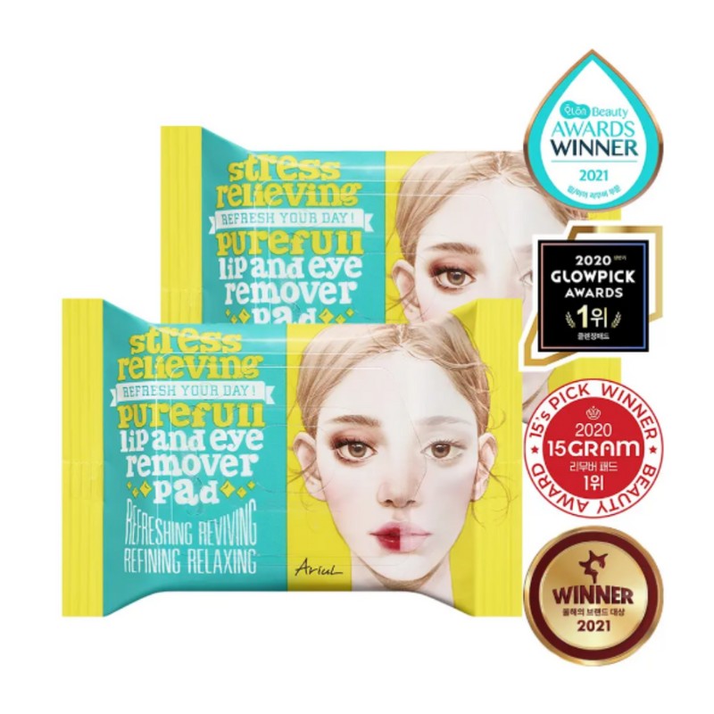 Arial Stress Relieving Lip & Eye Remover Pad Double Plan