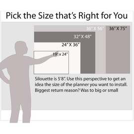 30-Day 1-Month Dry and Wet Erasable Wall Calendar Planner (Horizontal 32" 48", Sky Blue)