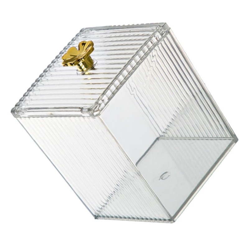 CAXUSD 2pcs Cotton Pad Holder Transparent Cosmetic Organizer for Makeup
