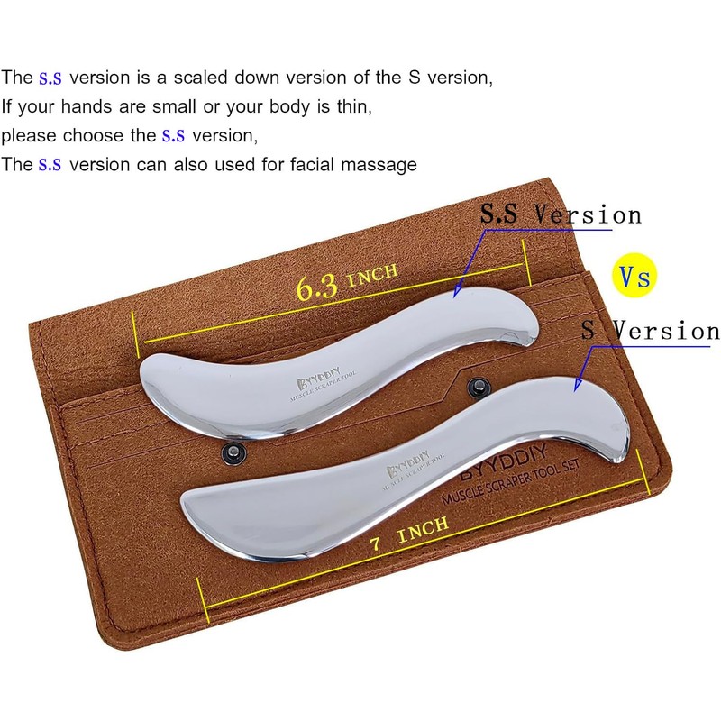 BYYDDIY Stainless Steel Gua Sha Muscle Scraper Tool,Scar Tissue Tool,Physical