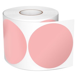 Meitaat Pack of 500 Round Stickers 76 mm Colour Coding Circle Labels Waterproof Roll Coding Dots Pink