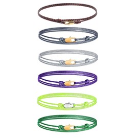 APMGONT Surfer Bracelet Set, 6 Pieces Boho Surfer Bracelet, Narrow Surfer Bracelet, Surfer Wrap Bracelet Women, Fabric Bracelet, Waterproof & Adjustable - Friendship Bracelets Girls, Copper